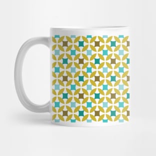 Mid Mod Gold Teal Brown Robin's Egg Blue Decor Print Mug